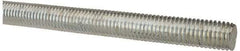 Made in USA - 9/16-12 UNC (Coarse), 3' Long, Low Carbon Steel Threaded Rod - Zinc-Plated Finish, Right Hand Thread - Americas Industrial Supply