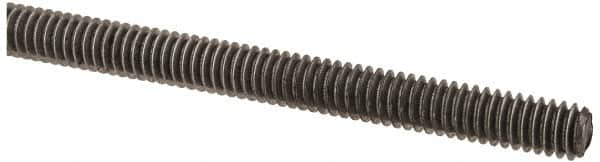 Value Collection - #8-32 UNC (Coarse), 2' Long, Low Carbon Steel Threaded Rod - Oil Finish Finish, Right Hand Thread - Americas Industrial Supply