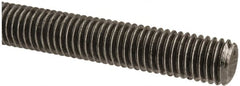 Made in USA - 9/16-12 UNC (Coarse), 2' Long, Low Carbon Steel Threaded Rod - Oil Finish Finish, Right Hand Thread - Americas Industrial Supply