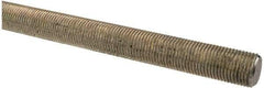 Made in USA - 9/16-18 UNF (Fine), 2' Long, Low Carbon Steel Threaded Rod - Zinc-Plated Finish, Right Hand Thread - Americas Industrial Supply