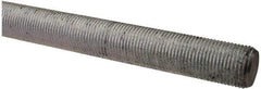 Made in USA - 3/4-16 UNF (Fine), 2' Long, Low Carbon Steel Threaded Rod - Zinc-Plated Finish, Right Hand Thread - Americas Industrial Supply