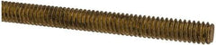 Made in USA - 1/4-20 UNC (Coarse), 2' Long, Brass Threaded Rod - Right Hand Thread - Americas Industrial Supply