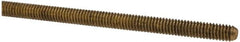 Made in USA - #8-32 UNC (Coarse), 3' Long, Brass Threaded Rod - Right Hand Thread - Americas Industrial Supply