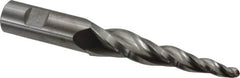 Made in USA - 5° Taper Angle per Side, 1/4" Small End Diam, 3-1/4" LOC, High Speed Steel 3 Flute Tapered Ball End Mill - 5-1/2" OAL, 3/4" Shank Diam - Americas Industrial Supply