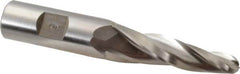 Made in USA - 5° Taper Angle per Side, 3/8" Small End Diam, 2-1/4" LOC, High Speed Steel 3 Flute Tapered Ball End Mill - 4-1/4" OAL, 3/4" Shank Diam - Americas Industrial Supply