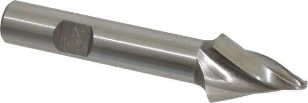 Made in USA - 20° Taper Angle per Side, 1/8" Small End Diam, 1" LOC, High Speed Steel 4 Flute Tapered Ball End Mill - 3" OAL, 1/2" Shank Diam - Americas Industrial Supply
