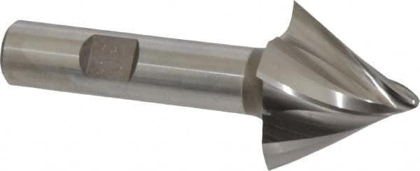 Made in USA - 30° Taper Angle per Side, 1/8" Small End Diam, 1" LOC, High Speed Steel 4 Flute Tapered Ball End Mill - 3-1/8" OAL, 1/2" Shank Diam, Spiral Flute - Americas Industrial Supply