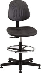 Bevco - 21 to 31" High Adjustable Chair - 27" Wide x 27" Deep, Polyurethane Seat, Black - Americas Industrial Supply