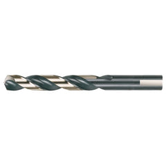 15/32 RHS / RHC HSS 135 Degree Split Point Heavy Duty Mechanics Length Drill - Black & Gold - Exact Industrial Supply