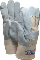MCR Safety - Size M (8) Split Cowhide General Protection Work Gloves - For General Purpose, Uncoated, Safety Cuff, Natural Pearl/White, Paired - Americas Industrial Supply