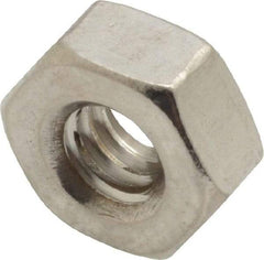 Value Collection - 1/4-20 UNC Stainless Steel Right Hand Heavy Hex Nut - 1/2" Across Flats, 15/64" High, Uncoated - Americas Industrial Supply