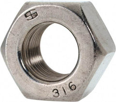 Value Collection - 5/8-18 UNF Stainless Steel Right Hand Heavy Hex Nut - 1-1/16" Across Flats, 39/64" High, Uncoated - Americas Industrial Supply