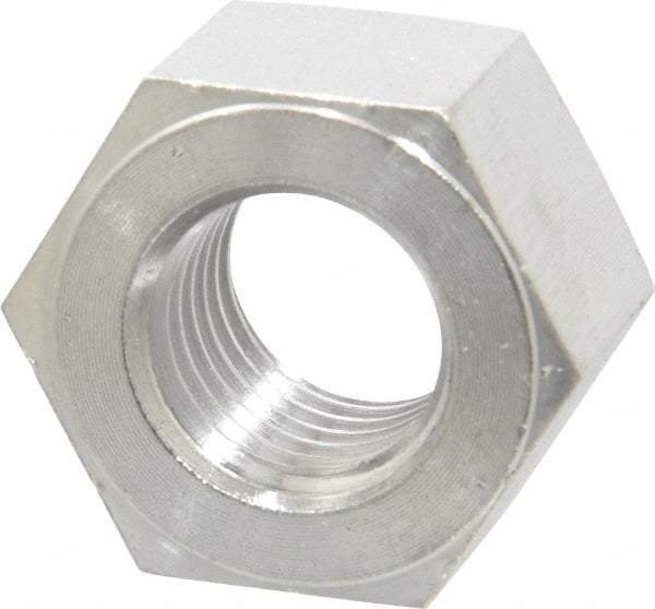 Value Collection - 1-8 UNC Stainless Steel Right Hand Heavy Hex Nut - 1-5/8" Across Flats, 63/64" High, Uncoated - Americas Industrial Supply