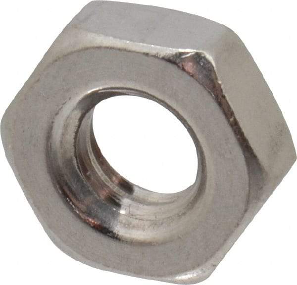 Value Collection - 1/4-20 UNC Stainless Steel Right Hand Hex Jam Nut - 7/16" Across Flats, 5/32" High, Uncoated - Americas Industrial Supply