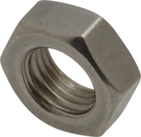 Value Collection - 3/8-24 UNF Stainless Steel Right Hand Hex Jam Nut - 9/16" Across Flats, 7/32" High, Uncoated - Americas Industrial Supply