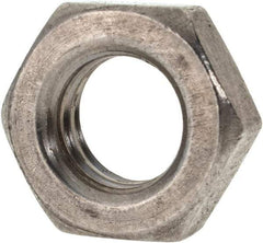 Value Collection - 7/16-14 UNC Stainless Steel Right Hand Hex Jam Nut - 11/16" Across Flats, 1/4" High, Uncoated - Americas Industrial Supply