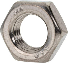 Value Collection - 7/16-20 UNF Stainless Steel Right Hand Hex Jam Nut - 11/16" Across Flats, 1/4" High, Uncoated - Americas Industrial Supply