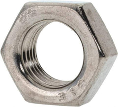 Value Collection - 1/2-20 UNF Stainless Steel Right Hand Hex Jam Nut - 3/4" Across Flats, 5/16" High, Uncoated - Americas Industrial Supply