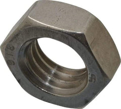 Value Collection - 5/8-11 UNC Stainless Steel Right Hand Hex Jam Nut - 15/16" Across Flats, 3/8" High, Uncoated - Americas Industrial Supply