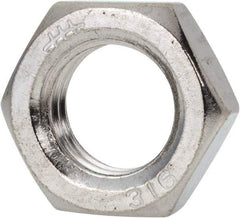 Value Collection - 3/4-10 UNC Stainless Steel Right Hand Hex Jam Nut - 1-1/8" Across Flats, 27/64" High, Uncoated - Americas Industrial Supply