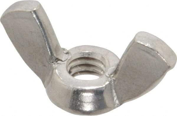 Value Collection - 1/4-20 UNC, Stainless Steel Standard Wing Nut - Grade 316, 1.1" Wing Span, 0.57" Wing Span - Americas Industrial Supply