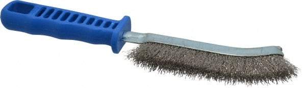 JAZ USA - Stainless Steel Crimped Wire Scratch Brush - 5" Brush Length x 5" Brush Width, 10" OAL, 1-1/8" Trim Length, Plastic Handle - Americas Industrial Supply