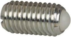 Vlier - M12x1.75, 8mm Ball Diam, 22mm Body Length, 2.5mm Max Ball Reach, Threaded Ball Plunger - Steel Body, Nylon Ball, 2.25 Lb Initial End Force, 4.5 Lb Final End Force, Locking Element - Americas Industrial Supply