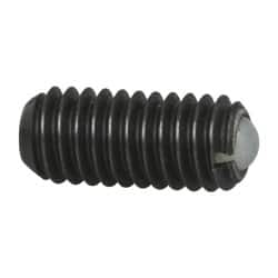 Vlier - M4x0.7, 2.5mm Ball Diam, 9mm Body Length, 0.81mm Max Ball Reach, Threaded Ball Plunger - Steel Body, Nylon Ball, 0.9 Lb Initial End Force, 2.25 Lb Final End Force, Locking Element - Americas Industrial Supply