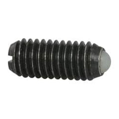 Vlier - M6x1.0, 3.5mm Ball Diam, 14mm Body Length, 1mm Max Ball Reach, Threaded Ball Plunger - Steel Body, Nylon Ball, 2.02 Lb Initial End Force, 2.92 Lb Final End Force, Locking Element - Americas Industrial Supply