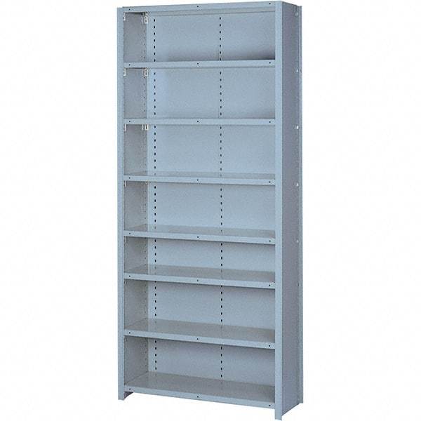 Lyon - 8 Shelf, 1,300 Lb. Capacity, Closed Shelving Starter Unit - 36 Inch Wide x 12 Inch Deep x 84 Inch High, Gray - Americas Industrial Supply