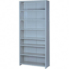 Lyon - 8 Shelf, 600 Lb. Capacity, Closed Shelving Starter Unit - 36 Inch Wide x 18 Inch Deep x 84 Inch High, Gray - Americas Industrial Supply