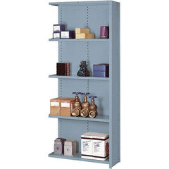 Lyon - 5 Shelf, 1,300 Lb. Capacity, Closed Shelving Add-On Unit - 36 Inch Wide x 18 Inch Deep x 84 Inch High, Gray - Americas Industrial Supply