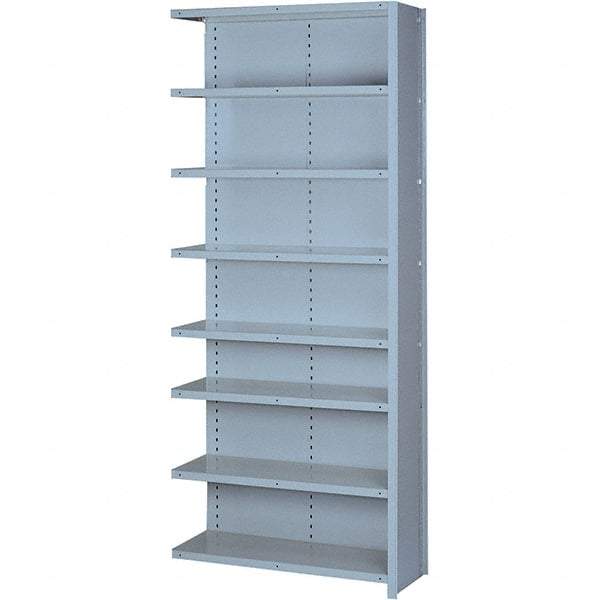 Lyon - 8 Shelf, 900 Lb. Capacity, Closed Shelving Add-On Unit - 36 Inch Wide x 12 Inch Deep x 84 Inch High, Gray - Americas Industrial Supply