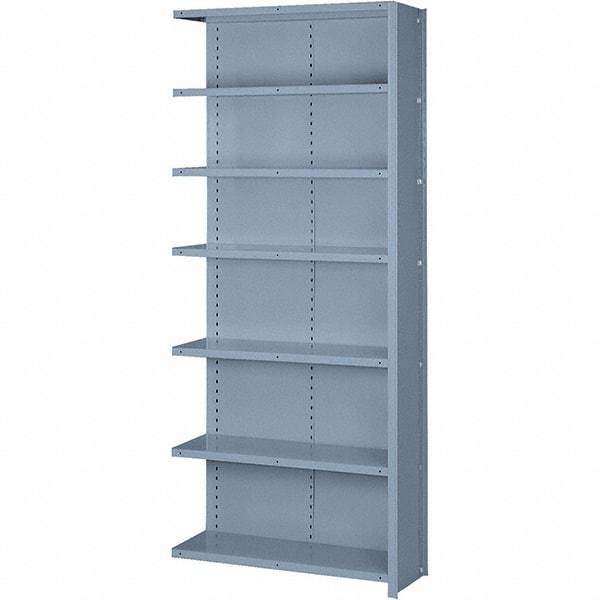 Lyon - 7 Shelf, 900 Lb. Capacity, Closed Shelving Add-On Unit - 36 Inch Wide x 12 Inch Deep x 84 Inch High, Gray - Americas Industrial Supply