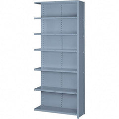 Lyon - 7 Shelf, 1,300 Lb. Capacity, Closed Shelving Add-On Unit - 36 Inch Wide x 12 Inch Deep x 84 Inch High, Gray - Americas Industrial Supply