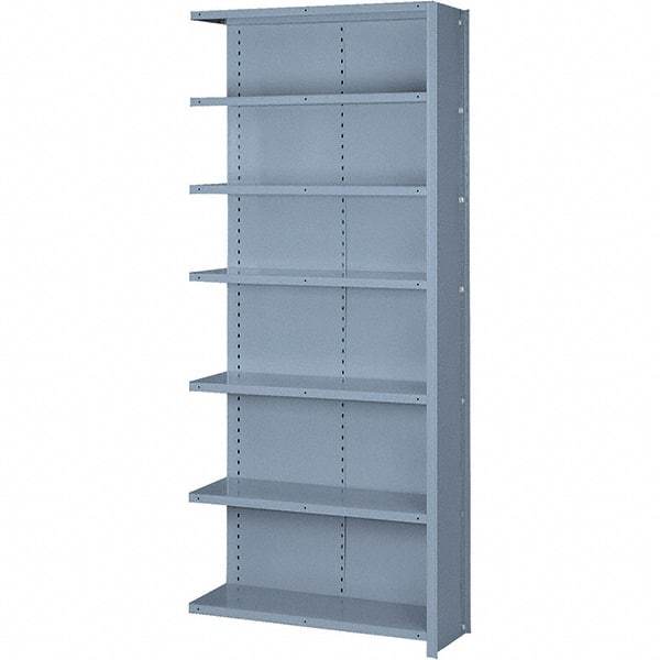 Lyon - 7 Shelf, 600 Lb. Capacity, Closed Shelving Add-On Unit - 36 Inch Wide x 12 Inch Deep x 84 Inch High, Gray - Americas Industrial Supply