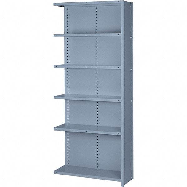 Lyon - 6 Shelf, 1,300 Lb. Capacity, Closed Shelving Add-On Unit - 36 Inch Wide x 24 Inch Deep x 84 Inch High, Gray - Americas Industrial Supply