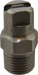 Bete Fog Nozzle - 1/8" Pipe, 90° Spray Angle, Grade 303 Stainless Steel, Standard Fan Nozzle - Male Connection, 0.79 Gal per min at 100 psi, 0.057" Orifice Diam - Americas Industrial Supply