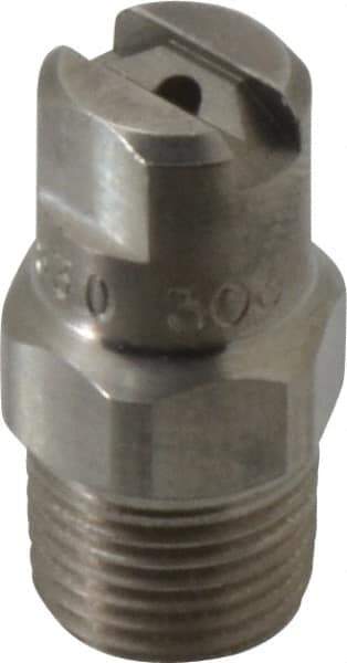 Bete Fog Nozzle - 1/8" Pipe, 30° Spray Angle, Grade 303 Stainless Steel, Standard Fan Nozzle - Male Connection, 1.26 Gal per min at 100 psi, 0.072" Orifice Diam - Americas Industrial Supply