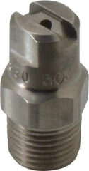 Bete Fog Nozzle - 1/8" Pipe, 30° Spray Angle, Grade 303 Stainless Steel, Standard Fan Nozzle - Male Connection, 1.26 Gal per min at 100 psi, 0.072" Orifice Diam - Americas Industrial Supply