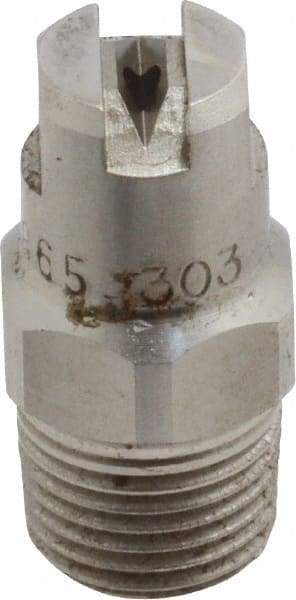 Bete Fog Nozzle - 1/8" Pipe, 65° Spray Angle, Grade 303 Stainless Steel, Standard Fan Nozzle - Male Connection, 1.26 Gal per min at 100 psi, 0.072" Orifice Diam - Americas Industrial Supply