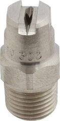Bete Fog Nozzle - 1/8" Pipe, 90° Spray Angle, Grade 303 Stainless Steel, Standard Fan Nozzle - Male Connection, 1.26 Gal per min at 100 psi, 0.072" Orifice Diam - Americas Industrial Supply