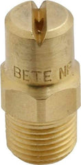 Bete Fog Nozzle - 1/8" Pipe, 90° Spray Angle, Brass, Standard Fan Nozzle - Male Connection, 1.58 Gal per min at 100 psi, 0.08" Orifice Diam - Americas Industrial Supply