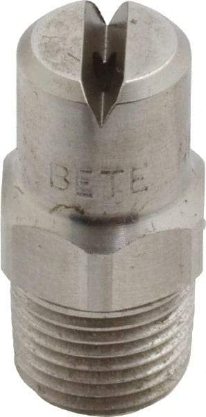 Bete Fog Nozzle - 1/8" Pipe, 90° Spray Angle, Grade 303 Stainless Steel, Standard Fan Nozzle - Male Connection, 1.58 Gal per min at 100 psi, 0.08" Orifice Diam - Americas Industrial Supply