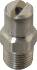 Bete Fog Nozzle - 1/8" Pipe, 65° Spray Angle, Grade 303 Stainless Steel, Standard Fan Nozzle - Male Connection, 3.16 Gal per min at 100 psi, 0.109" Orifice Diam - Americas Industrial Supply