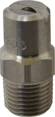 Bete Fog Nozzle - 1/8" Pipe, 90° Spray Angle, Grade 303 Stainless Steel, Standard Fan Nozzle - Male Connection, 4.74 Gal per min at 100 psi, 0.141" Orifice Diam - Americas Industrial Supply