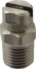 Bete Fog Nozzle - 1/4" Pipe, 90° Spray Angle, Grade 303 Stainless Steel, Standard Fan Nozzle - Male Connection, 0.79 Gal per min at 100 psi, 0.057" Orifice Diam - Americas Industrial Supply