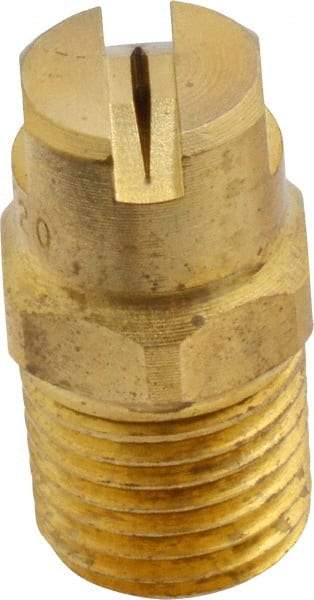 Bete Fog Nozzle - 1/4" Pipe, 120° Spray Angle, Brass, Standard Fan Nozzle - Male Connection, 0.79 Gal per min at 100 psi, 0.057" Orifice Diam - Americas Industrial Supply
