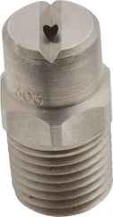 Bete Fog Nozzle - 1/4" Pipe, 65° Spray Angle, Grade 303 Stainless Steel, Standard Fan Nozzle - Male Connection, 2.37 Gal per min at 100 psi, 3/32" Orifice Diam - Americas Industrial Supply