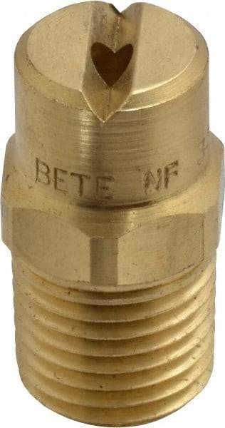 Bete Fog Nozzle - 1/4" Pipe, 65° Spray Angle, Brass, Standard Fan Nozzle - Male Connection, 4.74 Gal per min at 100 psi, 0.141" Orifice Diam - Americas Industrial Supply